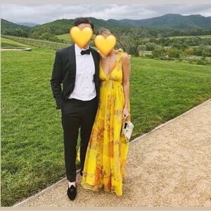 Yellow STAUD Floral Gown 🌸